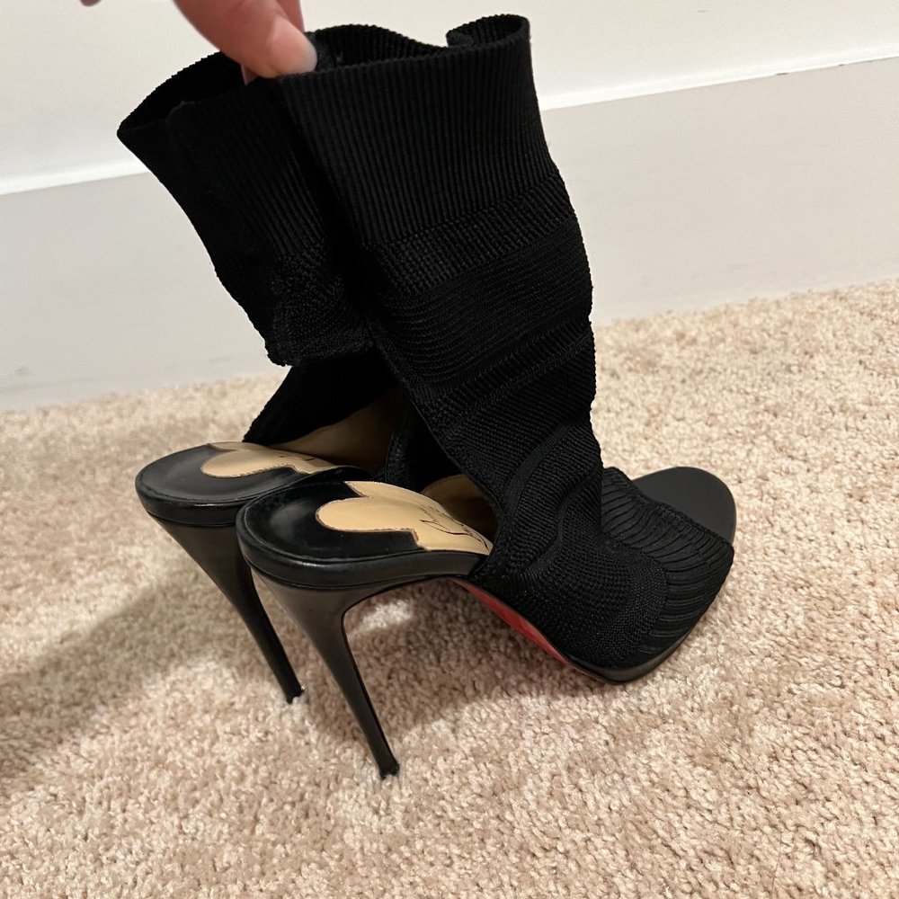 Christian Louboutin Cheminene 120  Sock Ankle Boots